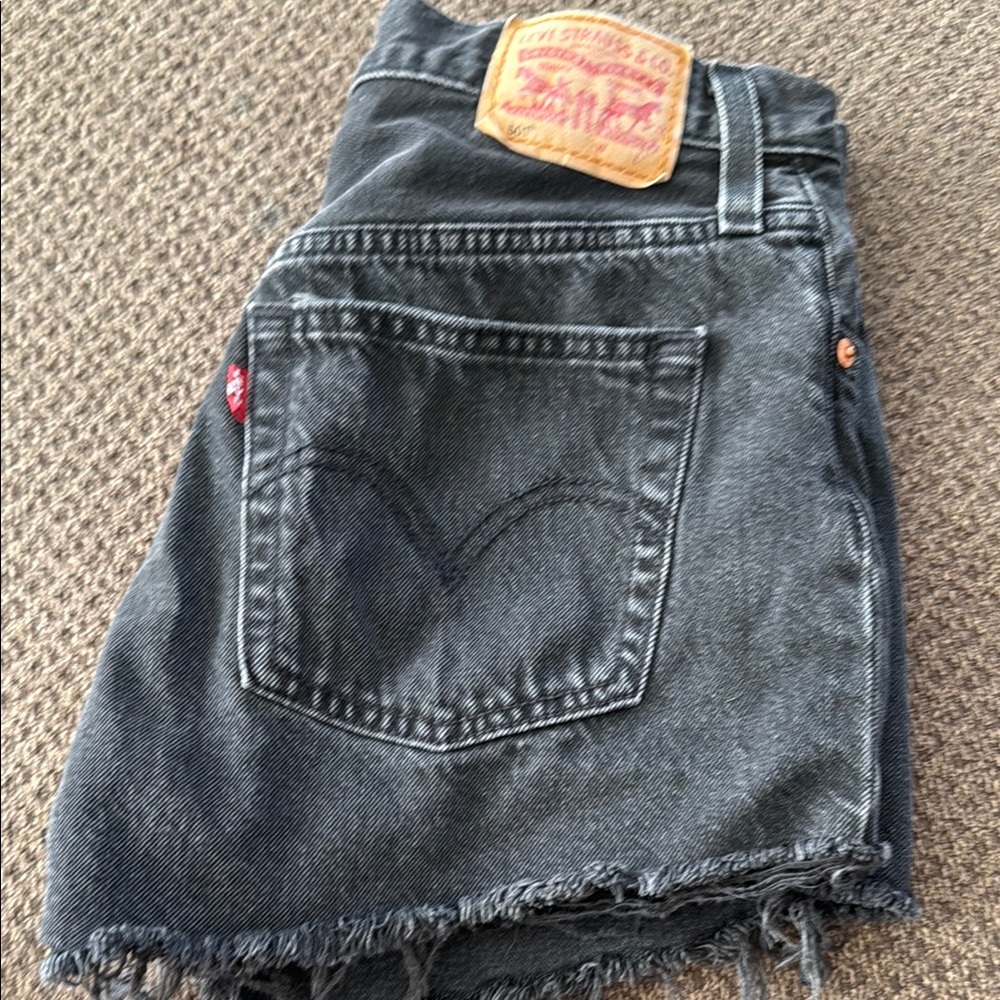 Levi's Charcoal Denim Cutoff Shorts